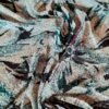 Tesatura bogata cu broderie pe toată suprafața si paiete pe suport de tulle - design floral, Verde / Crem deschis - imagine 10