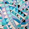 Tesatura crepe de Chine din mătase naturală - design geometric, Bleu / Alb / Negru - imagine 7