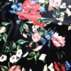 Tesatura crepe de Chine din matase naturală - design floral, Negru / Rosu / Verde / Roz / Albastru - imagine 6