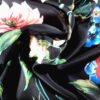 Tesatura crepe de Chine din matase naturală - design floral, Negru / Rosu / Verde / Roz / Albastru - imagine 9