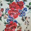Tesatura crepe de Chine din matase naturală - design floral, Multicolor pe fond Ivoire - imagine 2