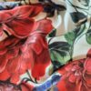 Tesatura crepe de Chine din matase naturală - design floral, Multicolor pe fond Ivoire - imagine 7
