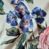 Tesatura crepe de Chine din matase naturală - design floral, Multicolor pe fond Ivoire - imagine 4