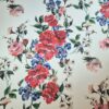 Tesatura crepe de Chine din matase naturală - design floral, Multicolor pe fond Ivoire