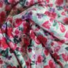 Tesatura dublu crepe din fibre naturale - design floral, Cyclamen / Verde / Ivoire - imagine 8