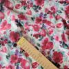 Tesatura dublu crepe din fibre naturale - design floral, Cyclamen / Verde / Ivoire - imagine 6