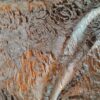Tesatura Jacquard cu inserții de fir lurex -  design floral, Cupru / Auriu - imagine 3