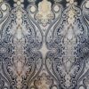 Tesatura Jacquard din fibre naturale - tip panou, design uni royal, Negru / Auriu - imagine 3