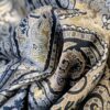Tesatura Jacquard din fibre naturale - tip panou, design uni royal, Negru / Auriu - imagine 9