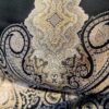 Tesatura Jacquard din fibre naturale - tip panou, design uni royal, Negru / Auriu - imagine 10
