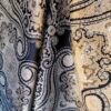 Tesatura Jacquard din fibre naturale - tip panou, design uni royal, Negru / Auriu - imagine 6