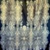 Tesatura Jacquard din fibre naturale - tip panou, design uni royal, Negru / Auriu