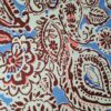 Tesatura tip Mikado din matase naturala cu elemente etno stilizate, Bleu / Maro / Ivoire - imagine 10