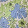 Tesatura din bumbac - popline  cu imprimeu floral, Verde / Bleu / Ivoire - imagine 3
