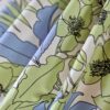 Tesatura din bumbac - popline  cu imprimeu floral, Verde / Bleu / Ivoire - imagine 5