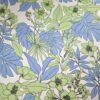 Tesatura din bumbac - popline  cu imprimeu floral, Verde / Bleu / Ivoire