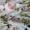 Tesatura tip Tafta cu imprimeu floral dimensionat și buline pe fond Ivoire - imagine 4