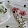 Tesatura tip Tafta cu imprimeu floral dimensionat și buline pe fond Ivoire - imagine 10