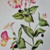 Tesatura tip Tafta cu imprimeu floral dimensionat și buline pe fond Ivoire - imagine 5