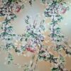 Tesatura Voal din mătase naturală, tip panou - design floral, Pastel