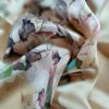 Tesatura Voal din mătase naturală, tip panou - design floral, Pastel - imagine 9