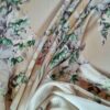 Tesatura Voal din mătase naturală, tip panou - design floral, Pastel - imagine 10