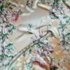 Tesatura Voal din mătase naturală, tip panou - design floral, Pastel - imagine 3