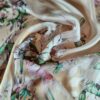 Tesatura Voal din mătase naturală, tip panou - design floral, Pastel - imagine 6