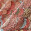 Tesatura brodata cu paiete multicolore pe suport de tulle elastic fond crem deschis - imagine 12