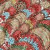 Tesatura brodata cu paiete multicolore pe suport de tulle elastic fond crem deschis - imagine 9