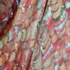 Tesatura brodata cu paiete multicolore pe suport de tulle elastic fond crem deschis - imagine 4