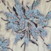 Tesatura cu broderie și perle aplicate - design floral pe suport de tulle usor elastic si margini finite,  Bleu / Violet - imagine 9