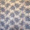 Tesatura cu broderie și perle aplicate - design floral pe suport de tulle usor elastic si margini finite,  Bleu / Violet