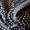 Tesatura din bumbac usor elastica - Imprimeu cu buline albe (6mm) pe fond negru - imagine 7