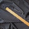 Tesatura din bumbac usor elastica - Imprimeu cu buline albe (6mm) pe fond negru - imagine 3