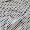 Tesatura din bumbac usor elastica - Imprimeu cu buline negre (6mm) pe fond alb - imagine 5