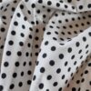 Tesatura din bumbac usor elastica - Imprimeu cu buline negre (6mm) pe fond alb - imagine 8