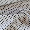 Tesatura din bumbac usor elastica - Imprimeu cu buline negre (6mm) pe fond alb - imagine 4