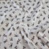 Tesatura din matase naturala Crepe de Chine cu imprimeu de libelule pe fond Ivoire