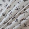Tesatura din matase naturala Crepe de Chine cu imprimeu de libelule pe fond Ivoire - imagine 7
