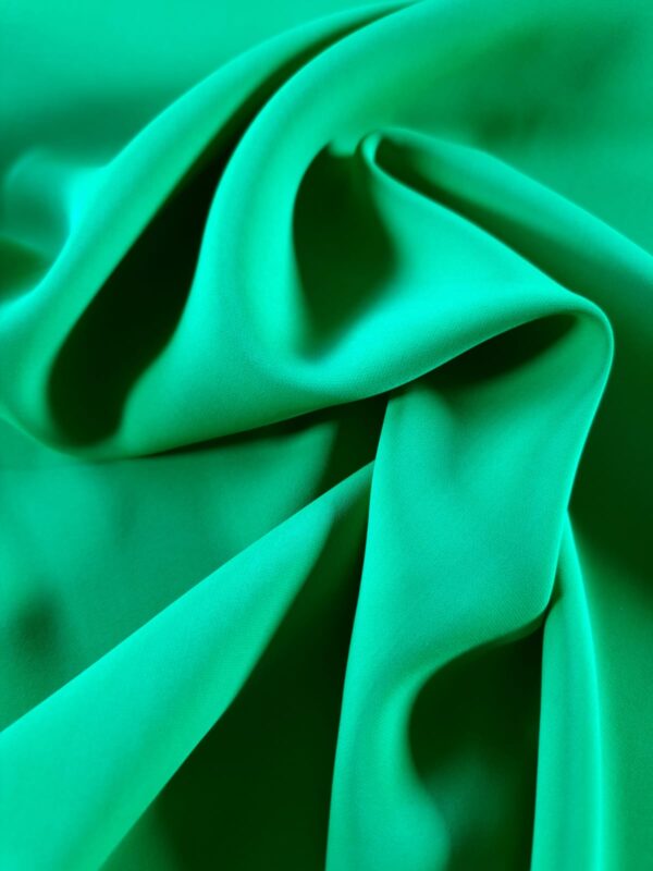 Tesatura crepe din fibre vegetale - design uni,  Verde gazon - imagine 5