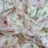 Tesatura dantela premium cu broderie, pe suport de tulle - design floral, Roz / Verde / Ivoire - imagine 8
