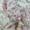 Tesatura dantela premium cu broderie, pe suport de tulle - design floral, Roz / Verde / Ivoire - imagine 3