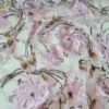 Tesatura dantela premium cu broderie, pe suport de tulle - design floral, Roz / Verde / Ivoire - imagine 4