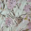 Tesatura dantela premium cu broderie, pe suport de tulle - design floral, Roz / Verde / Ivoire - imagine 5