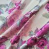 Tesatura duchesse din bumbac imprimat - design floral, Fuxia / Roz / Ivoire / Verde - imagine 9