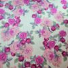 Tesatura duchesse din bumbac imprimat - design floral, Fuxia / Roz / Ivoire / Verde - imagine 4