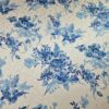 Tesatura Jacquard din matase naturală - imprimeu floral, Ivoire / Albastru - imagine 7