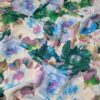 Tesatura crepe de Chine din matase naturala - design floral,  Albastru, Roz, Verde, Lila - imagine 2