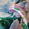 Tesatura crepe de Chine din matase naturala - design floral,  Albastru, Roz, Verde, Lila - imagine 5